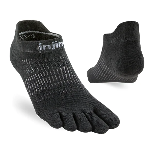 Injinji Womens Run Lightweight NoShow  Black